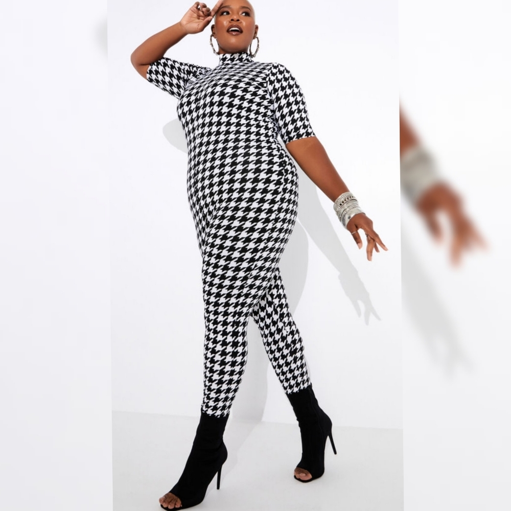 Sexy Houndstooth Jumpsuit